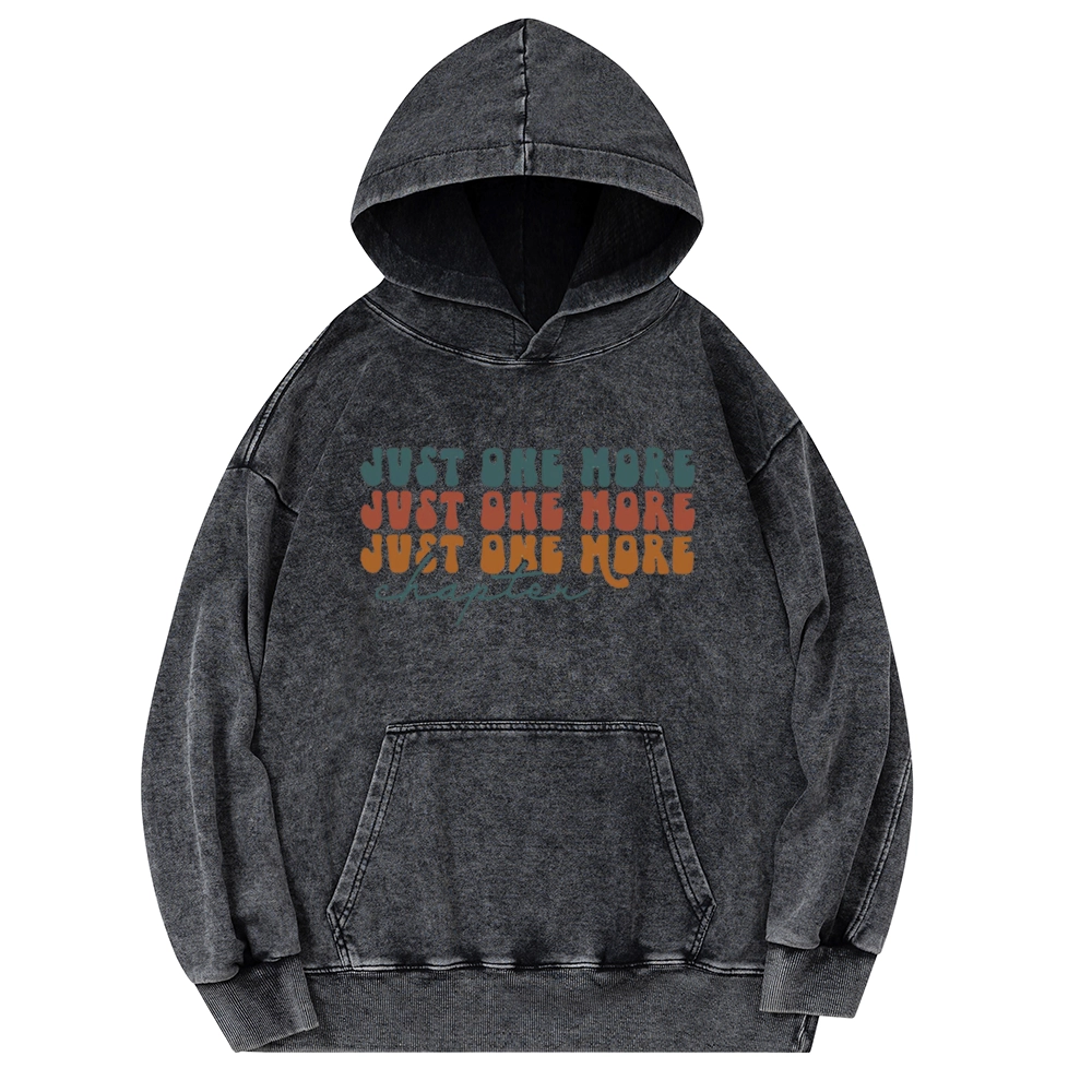 Pagewings Just One More Chapter Unisex Washed Hoodie