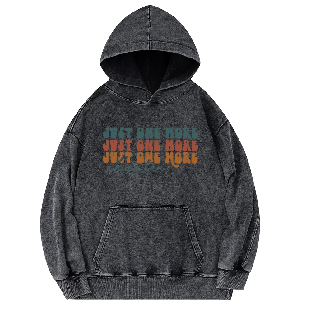 Pagewings Just One More Chapter Unisex Washed Hoodie