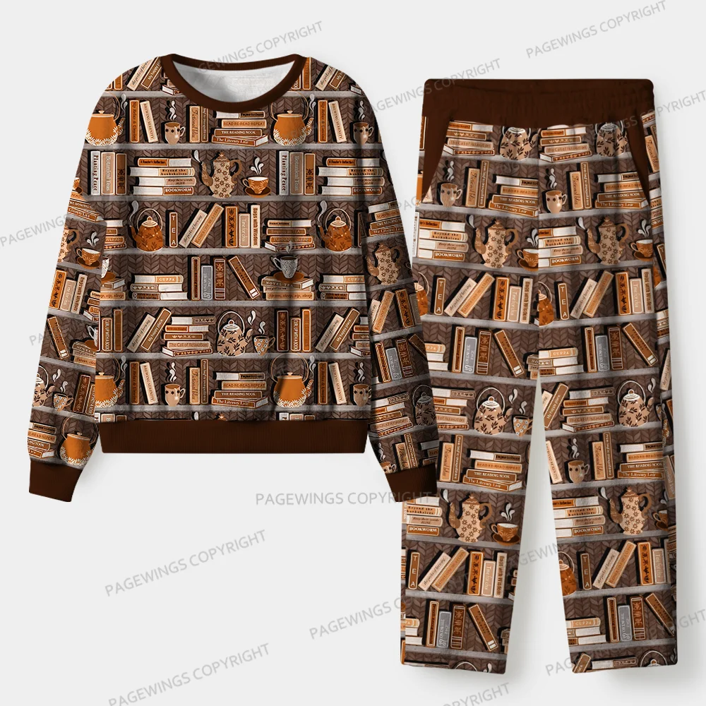 Pagewings Rather Give Me A Cuppa Unisex Flannel Pajama Set