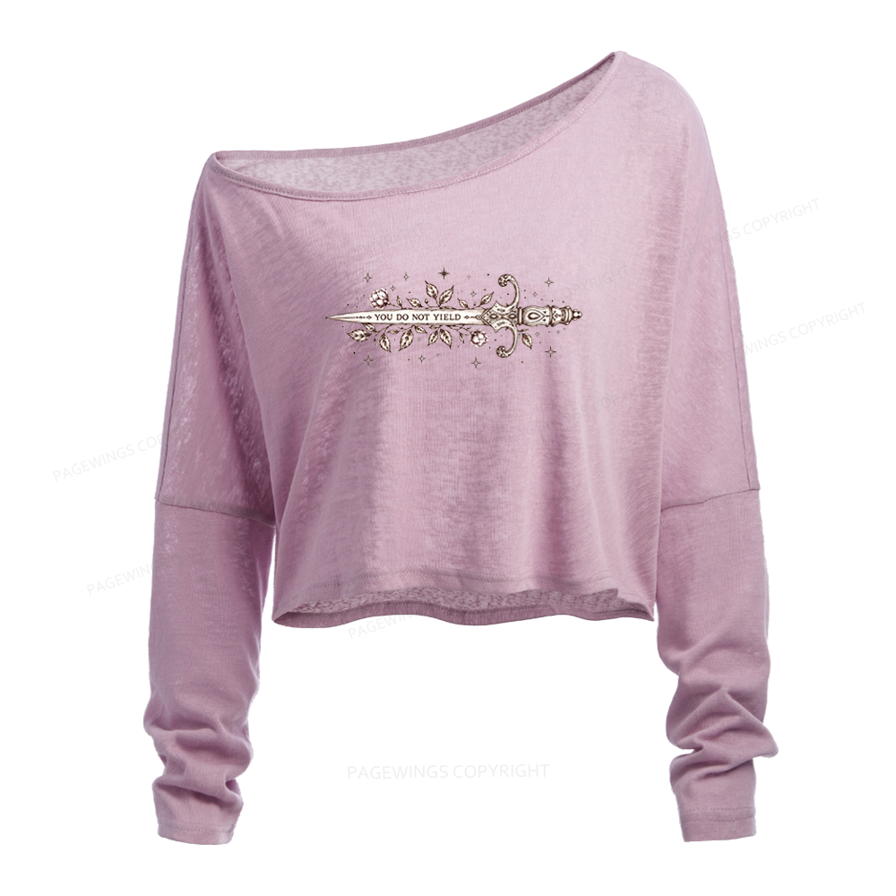 Pagewings Fantasy Book Slouchy Long Sleeve Off Shoulder T-shirt