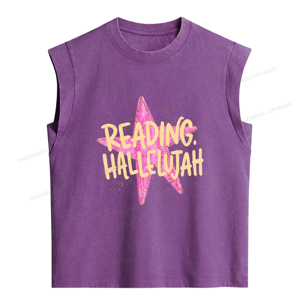 Pagewings Reading Hallelujah Women's Washed Tank Top