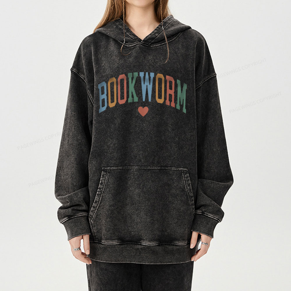 Pagewings Bookworm Unisex Washed Hoodie