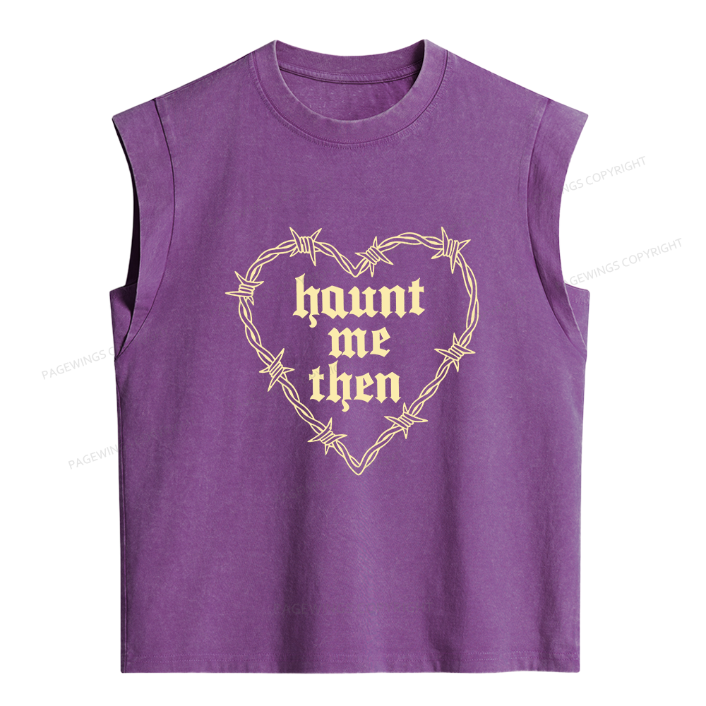 Pagewings Haunt Me Then Women's Washed Tank Top
