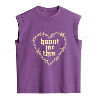 Pagewings Haunt Me Then Women's Washed Tank Top