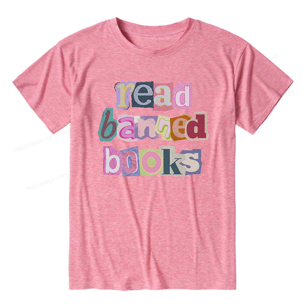 Pagewings Read Banned Books Unisex Heather T-Shirt