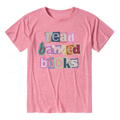 Pagewings Read Banned Books Unisex Heather T-Shirt
