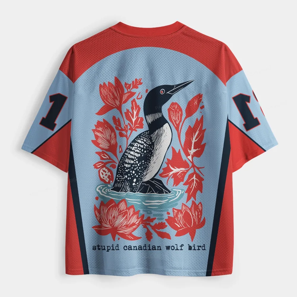 Pagewings Stupid Canadian Wolf Bird Unisex Mesh Jersey 