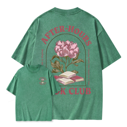 Pagewings After‑Hours Book Club Unisex Washed T-shirt