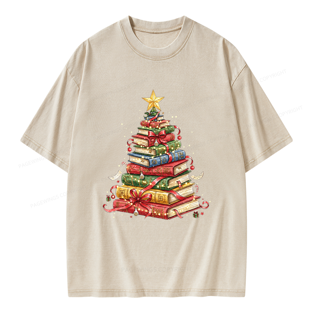 Pagewings Christmas Tree Unisex Washed T-shirt