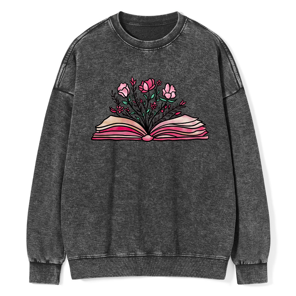 Pagewings Booktrovert Definition Funny Book Lover Png Washed Sweatshirt