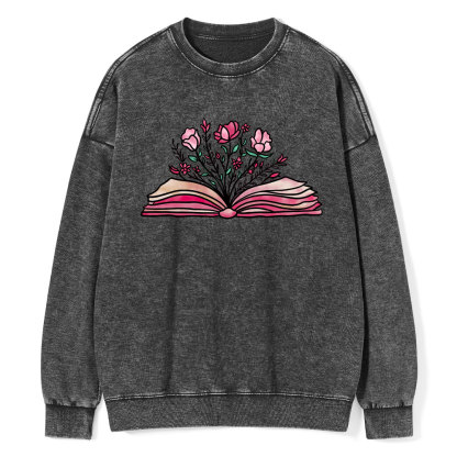 Pagewings Booktrovert Definition Funny Book Lover Png Washed Sweatshirt