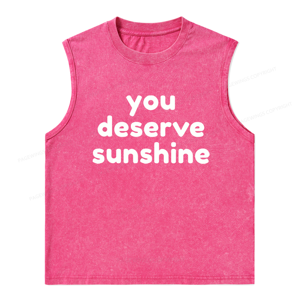 Pagewings You Deserve Sunshine Unisex Washed Tank Top