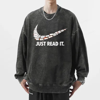 Pagewings Just Read It And Feel Deeply Unisex Washed Sweatshirt