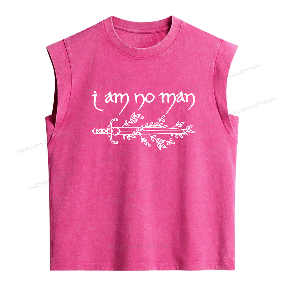 Pagewings I Am No Man Women's Washed Tank Top