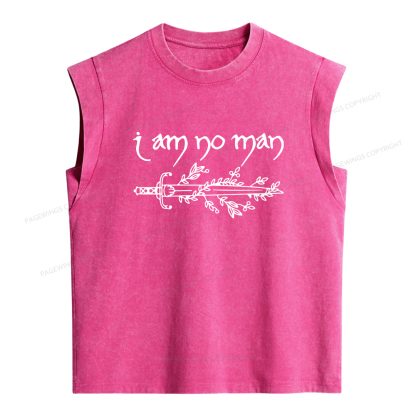 Pagewings I Am No Man Women's Washed Tank Top