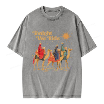 Pagewings Tonight We Ride Unisex Washed T-shirt