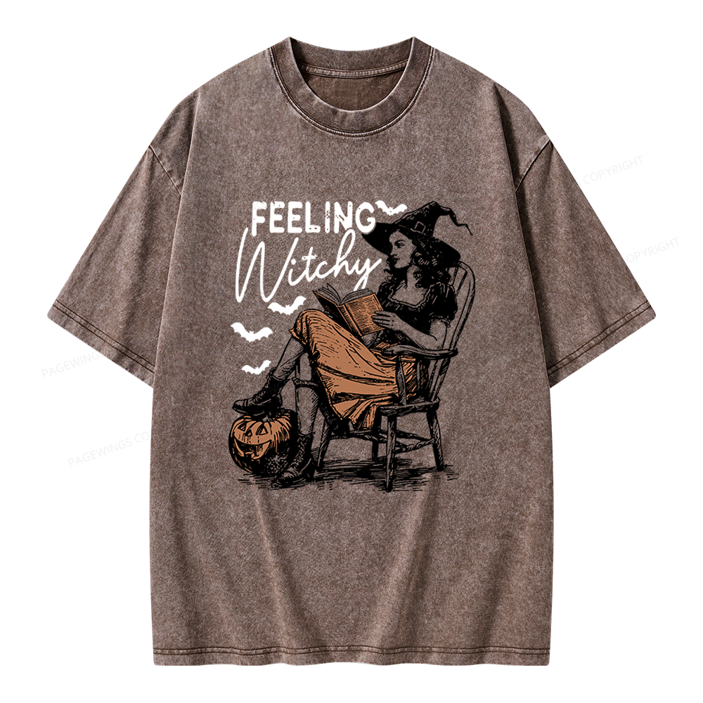 Pagewings Feeling Witchy Unisex Washed T-shirt