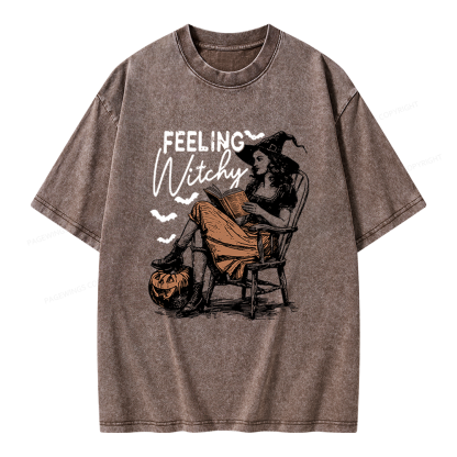 Pagewings Feeling Witchy Unisex Washed T-shirt