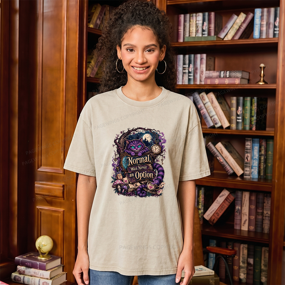 Pagewings Normal Was Never an Option Unisex Washed T-shirt