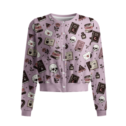 Pagewings Dark Romance Crew Neck Cardigan Sweaters