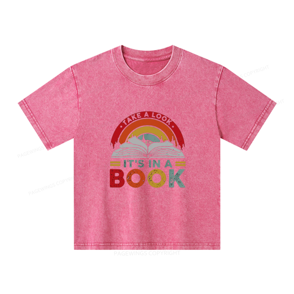 Pagewings  Take A Look It's In A Book Unisex Kids Washed T-shirt