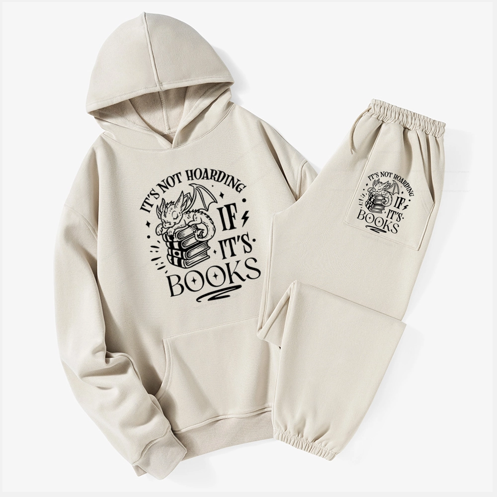 Pagewings It's Not Hoarding If It's Books Unisex Fleece Hoodie Set