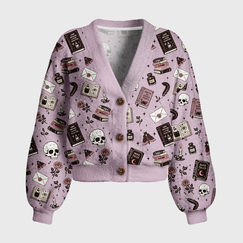 Pagewings Dark Romance Women's Cardigan Sweater