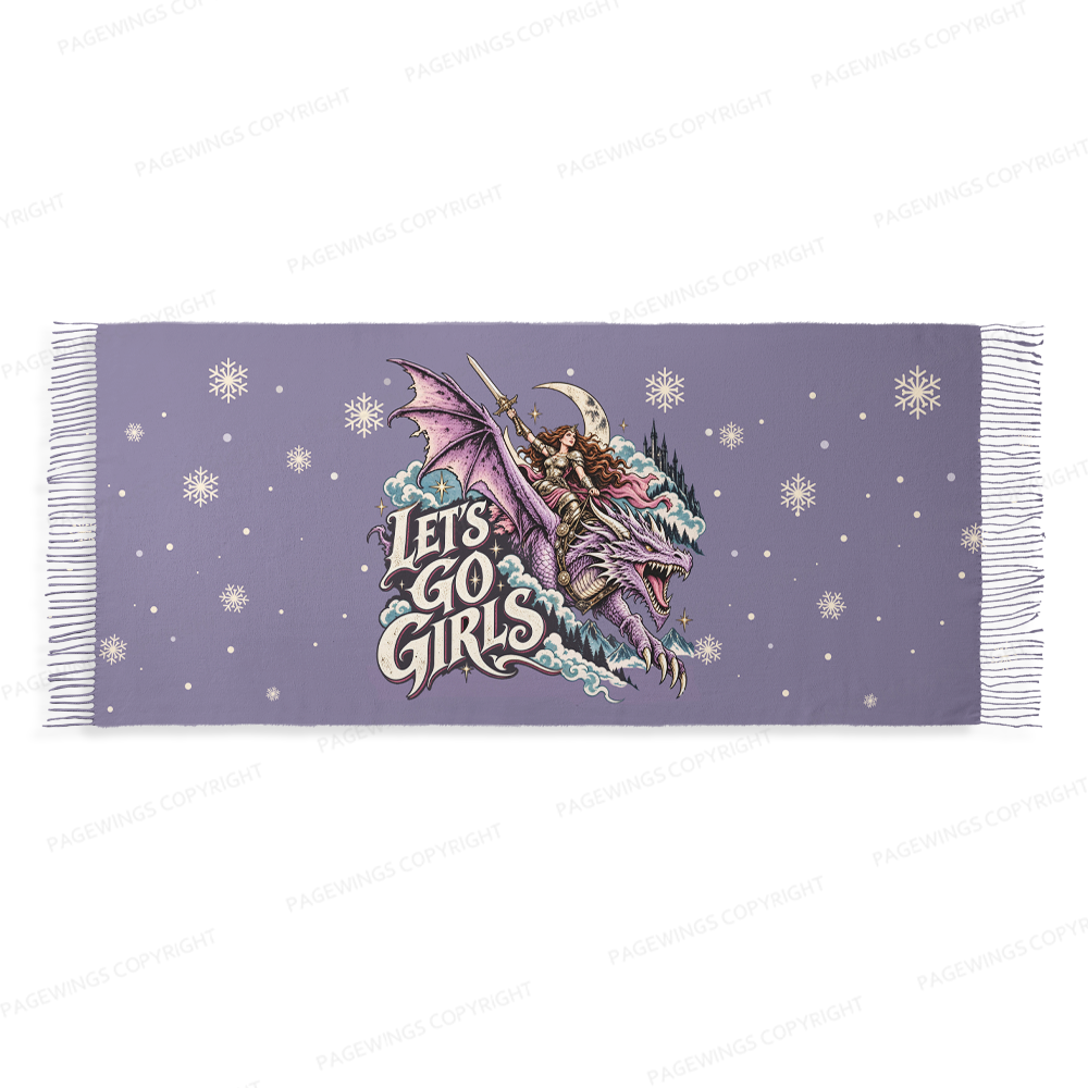 Pagewings Let's Go Girls Long Fringe Scarf 