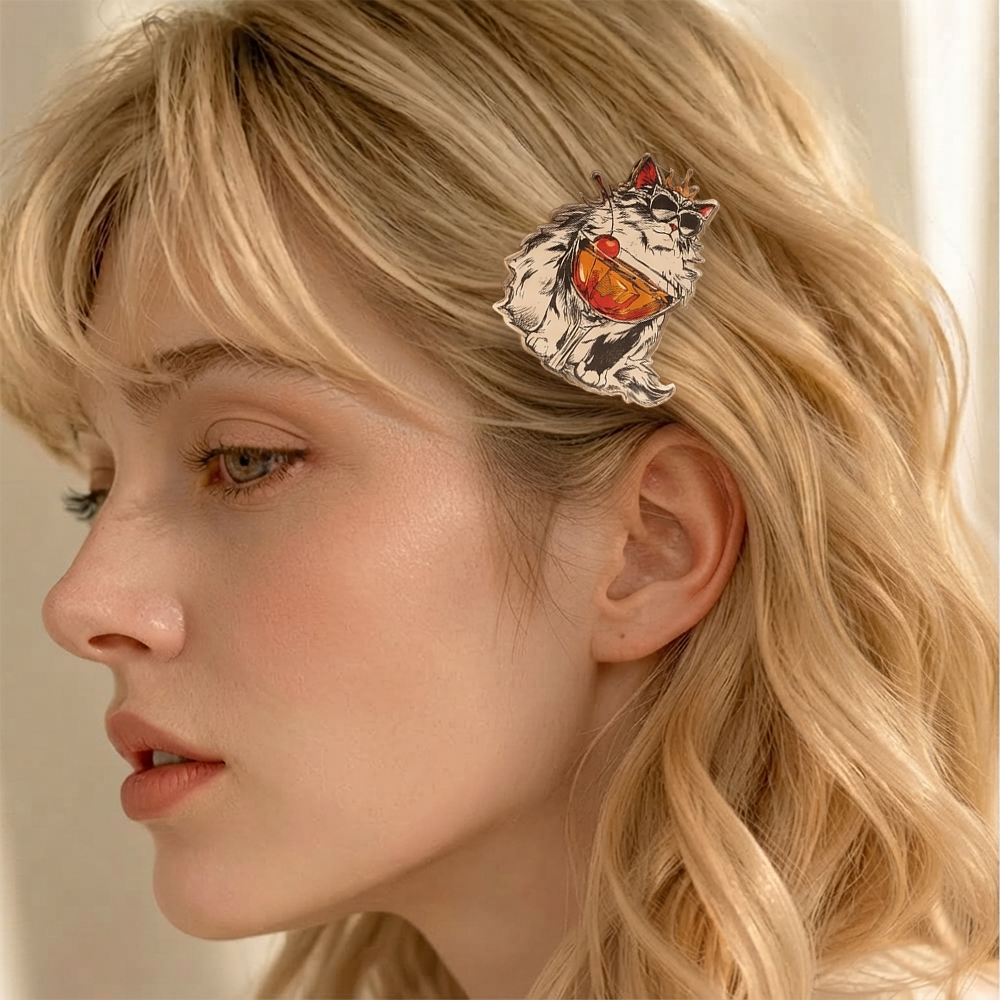 Pagewings Sci fi Cat Acrylic Hair Clip