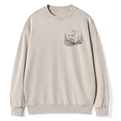 Pagewings Comfort Colors Read Books Be Kind Stay Weird Unisex Washed Sweatshirt