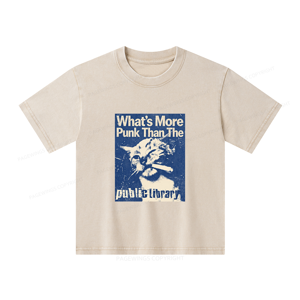 Pagewings What's More Punk Than The Public Library Unisex Kids Washed T-shirt