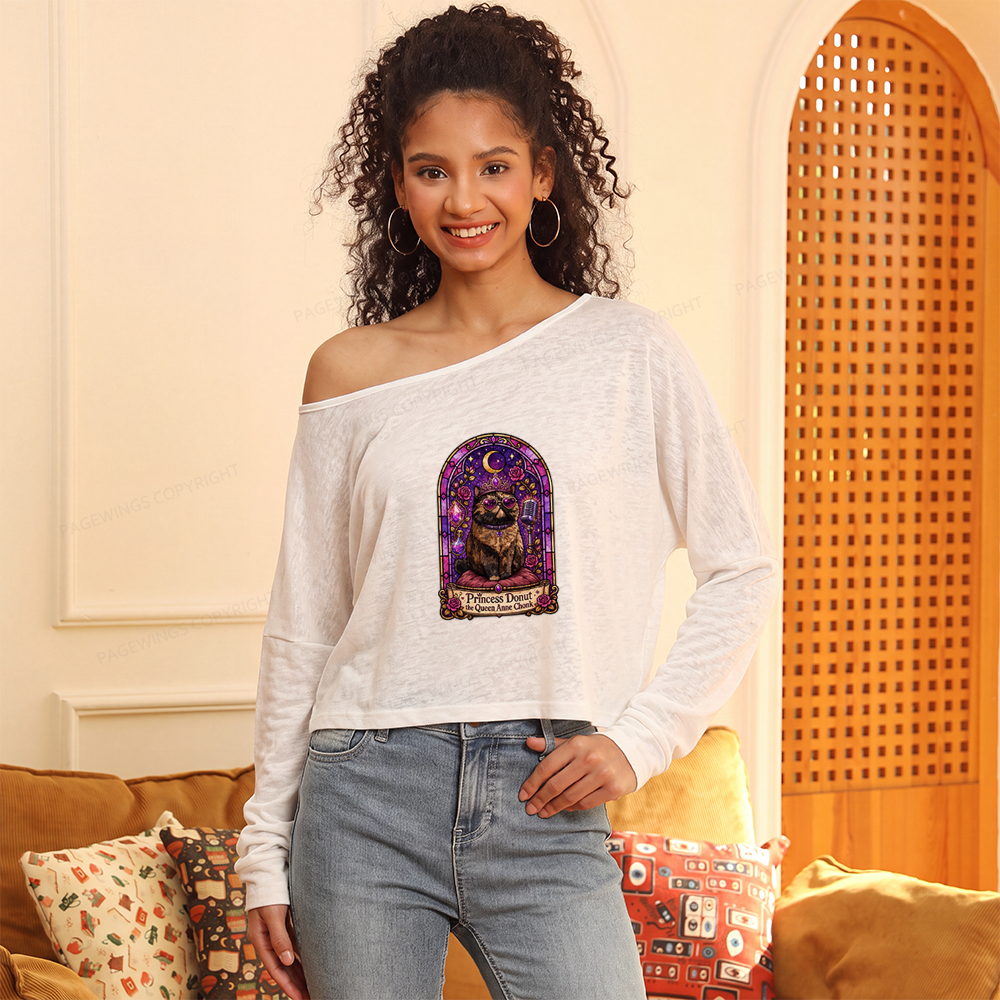 Pagewings Sci Fi Bookish Slouchy Long Sleeve Off Shoulder T-shirt