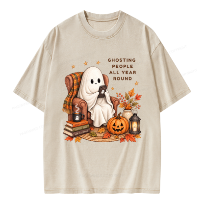 Pagewings Fall Coffee Bool Lover Unisex Washed T-shirt