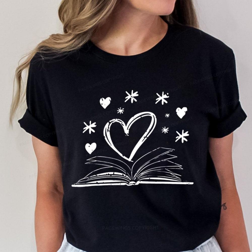 Pagewings Bookworm Librarian Valentines Day Book Unisex Classic T-shirt