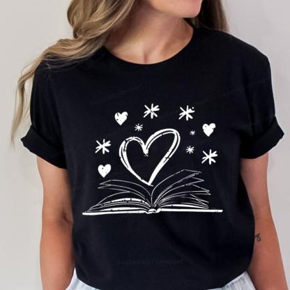 Pagewings Bookworm Librarian Valentines Day Book Unisex Classic T-shirt