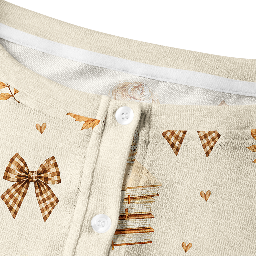 Pagewings Ghosts Love Reading Crew Neck Cardigan Sweaters