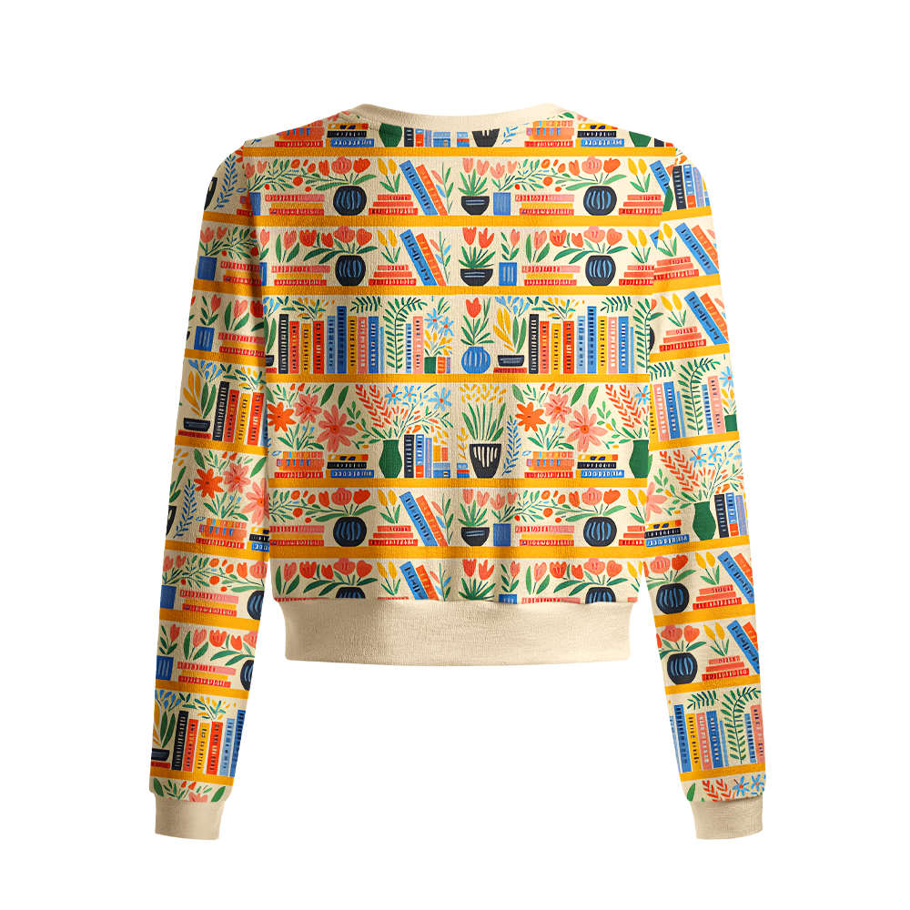 Pagewings Bookish Vibe Crew Neck Cardigan Sweaters