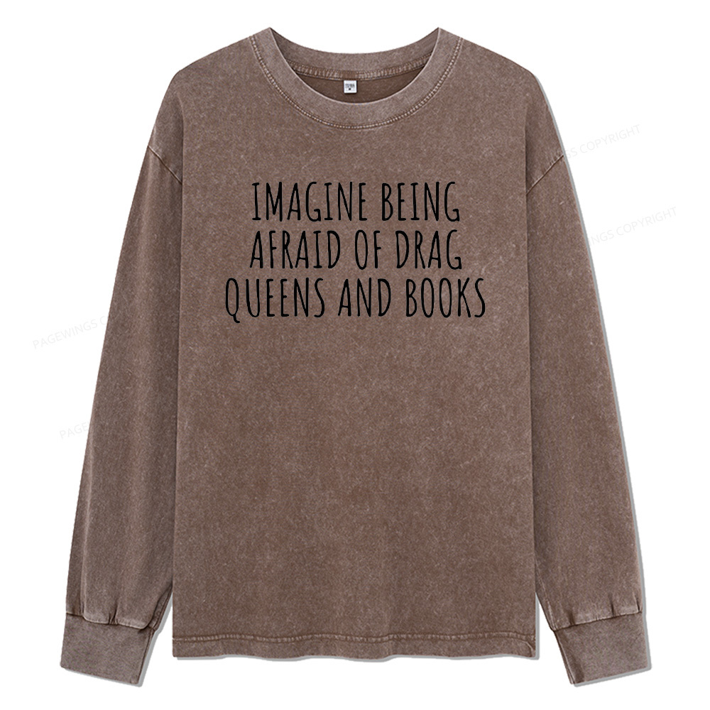 Pagewings Funny Liberal Shirt Unisex Washed Long Sleeve T-shirt