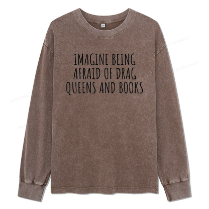 Pagewings Funny Liberal Shirt Unisex Washed Long Sleeve T-shirt