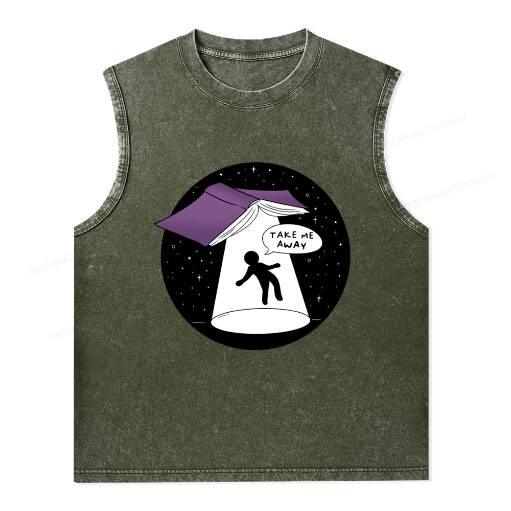 Pagewings Take Me Away Unisex Washed Tank Top