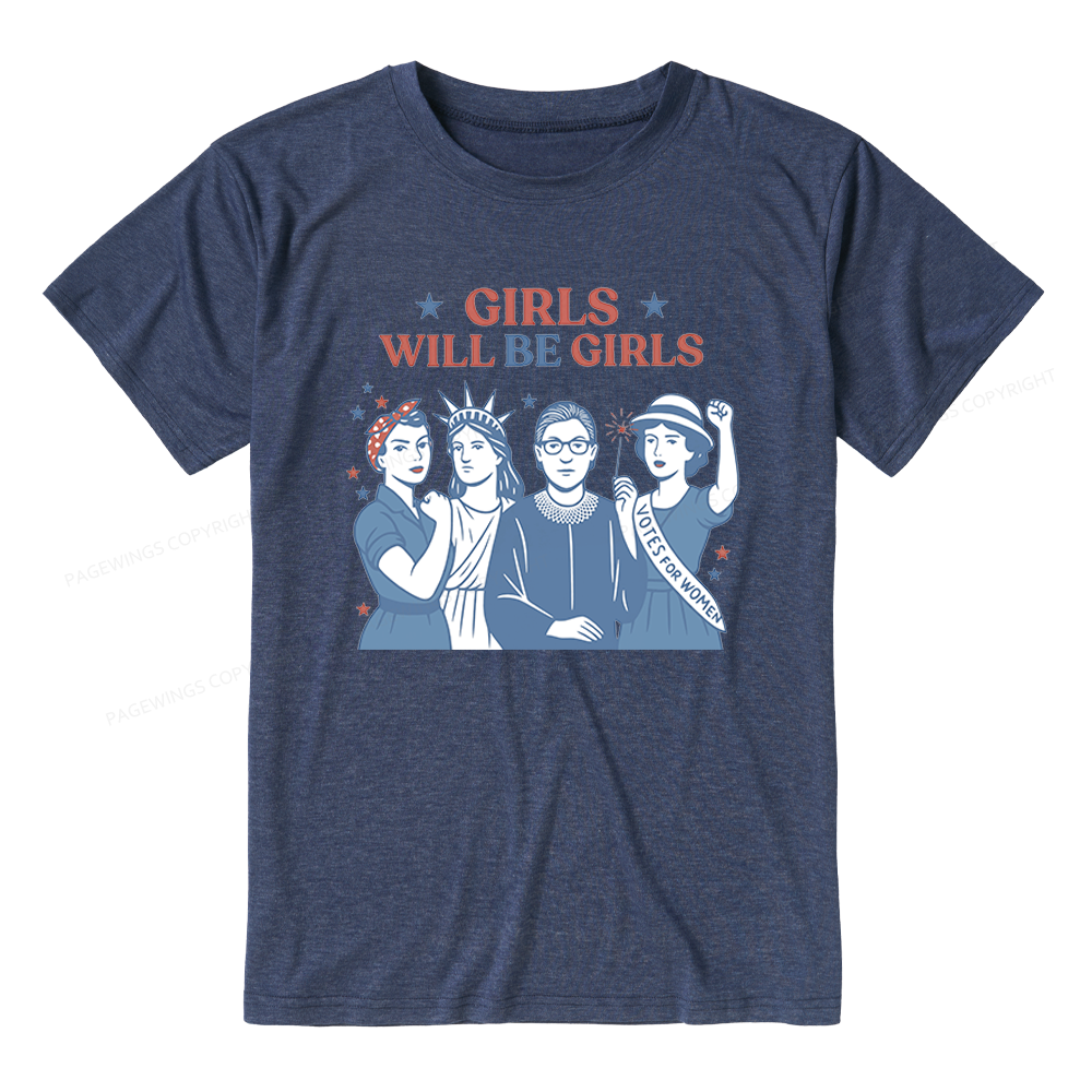 Pagewings Girls Will be Girls Unisex Heather T-Shirt