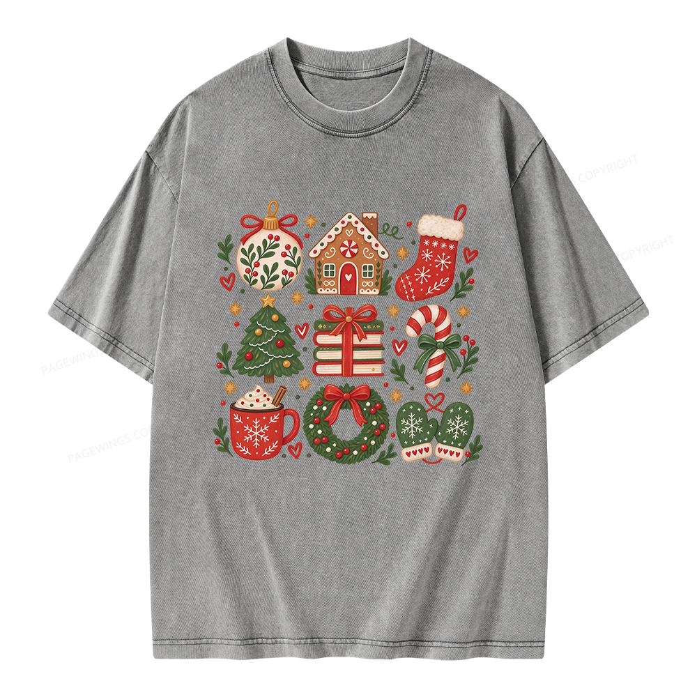 Pagewings Christmas Gift Unisex Washed T-shirt