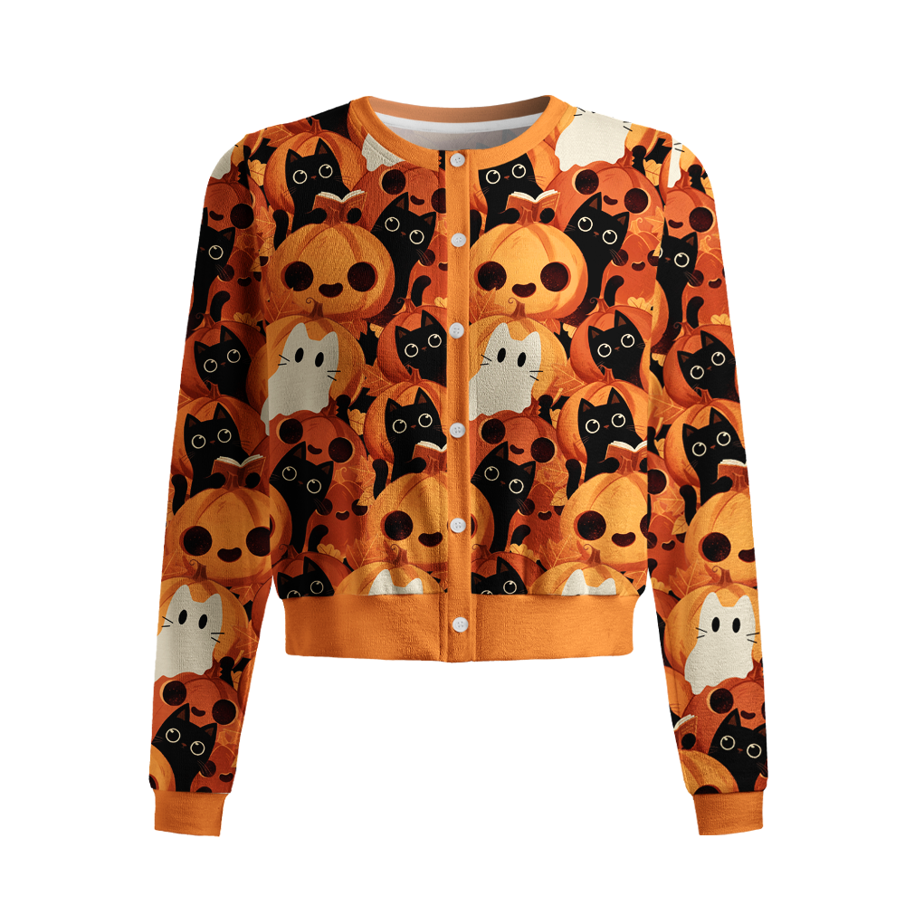 Pagewings Ghosts Love Reading Crew Neck Cardigan Sweaters