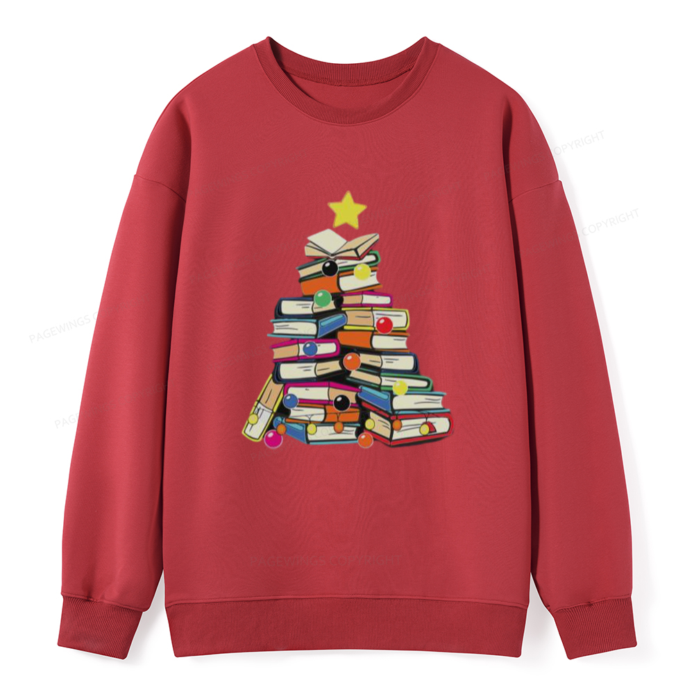 Pagewings Christmas Tree Bookworm Unisex Classic Sweatshirt