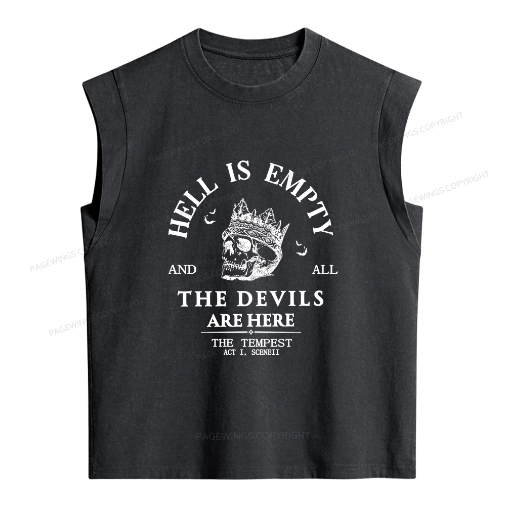 Pagewings Hell Is Empty And All The Devils Are Here Women's Washed Tank Top