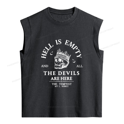 Pagewings Hell Is Empty And All The Devils Are Here Women's Washed Tank Top