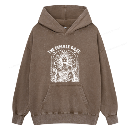 Pagewings Vintage Medusa Feminist Unisex Washed Hoodie