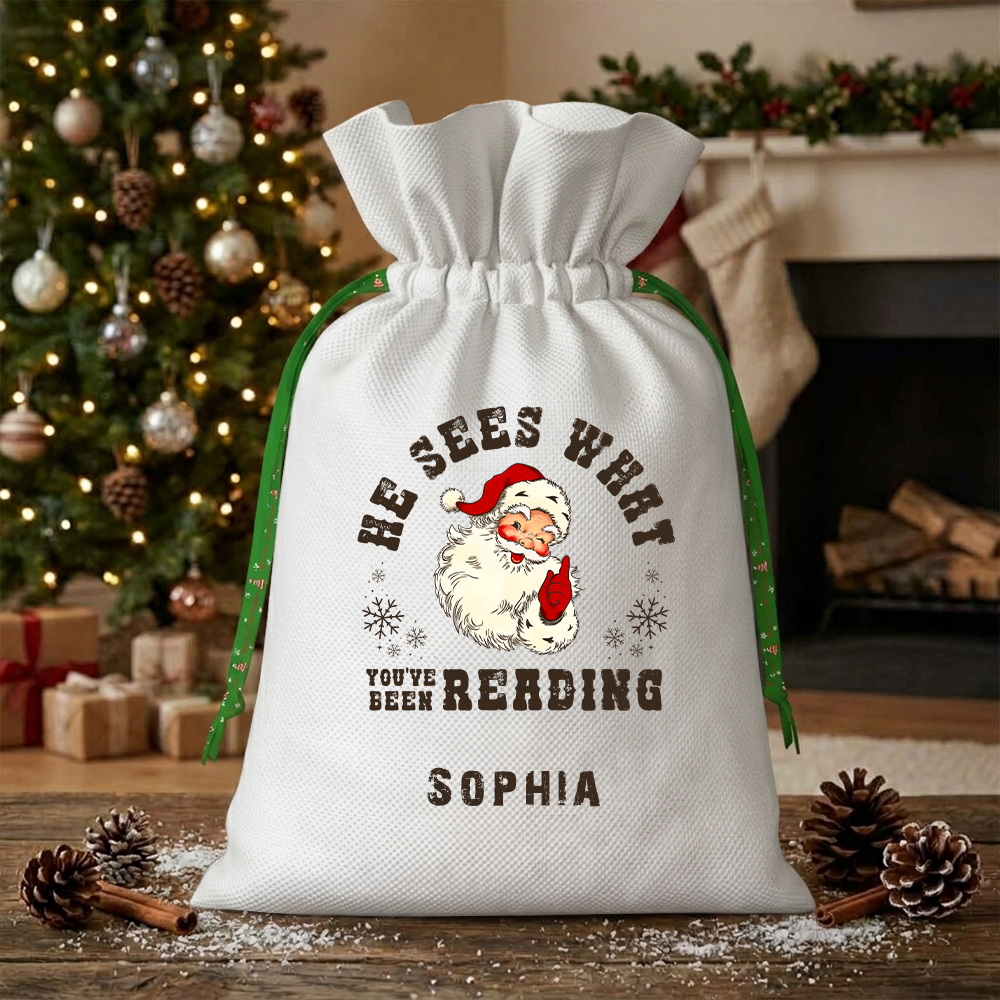 Pagewings Personalized What You've Been Reading Christmas Santa Sack