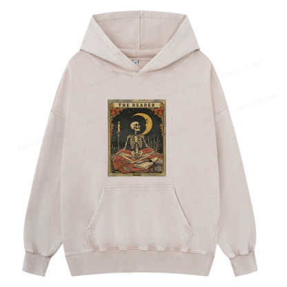 Pagewings The Reader Tarot Card Unisex Washed Hoodie