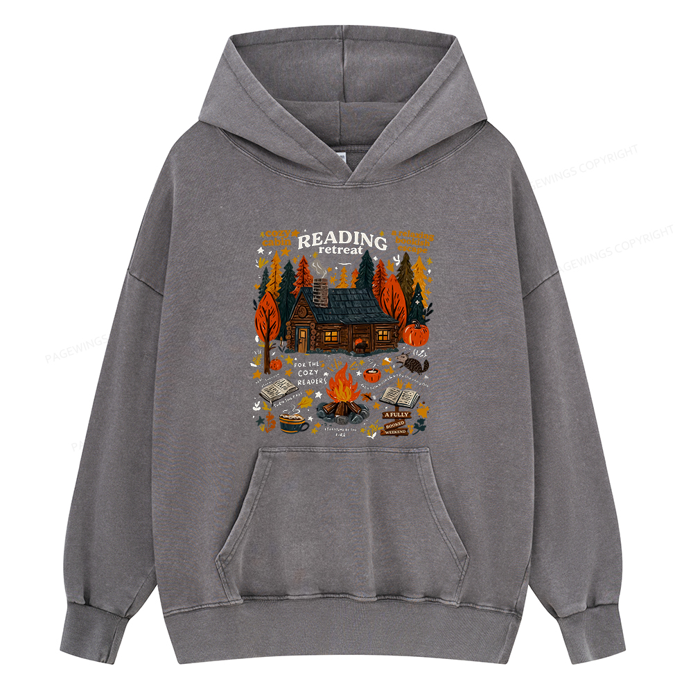 Pagewings Reading Retreat Unisex Washed Hoodie